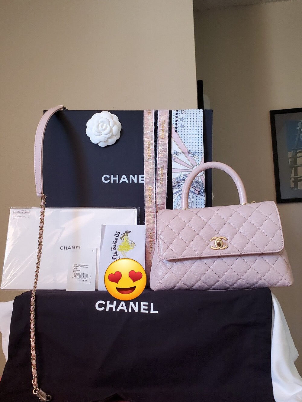 Chanel Coco Handle Light Pink Caviar Gold Hw Small Bag